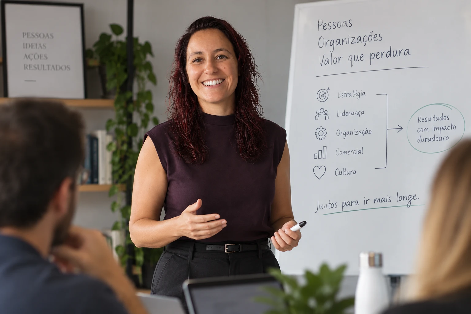 Joana Lima, fundadora da Lima Valor, a facilitar uma conversa com líderes